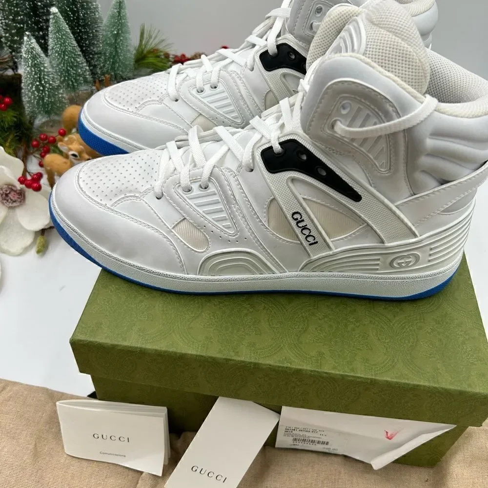 Men’s Gucci basket GG Supreme high top sneakers size 11.5 made in Italy